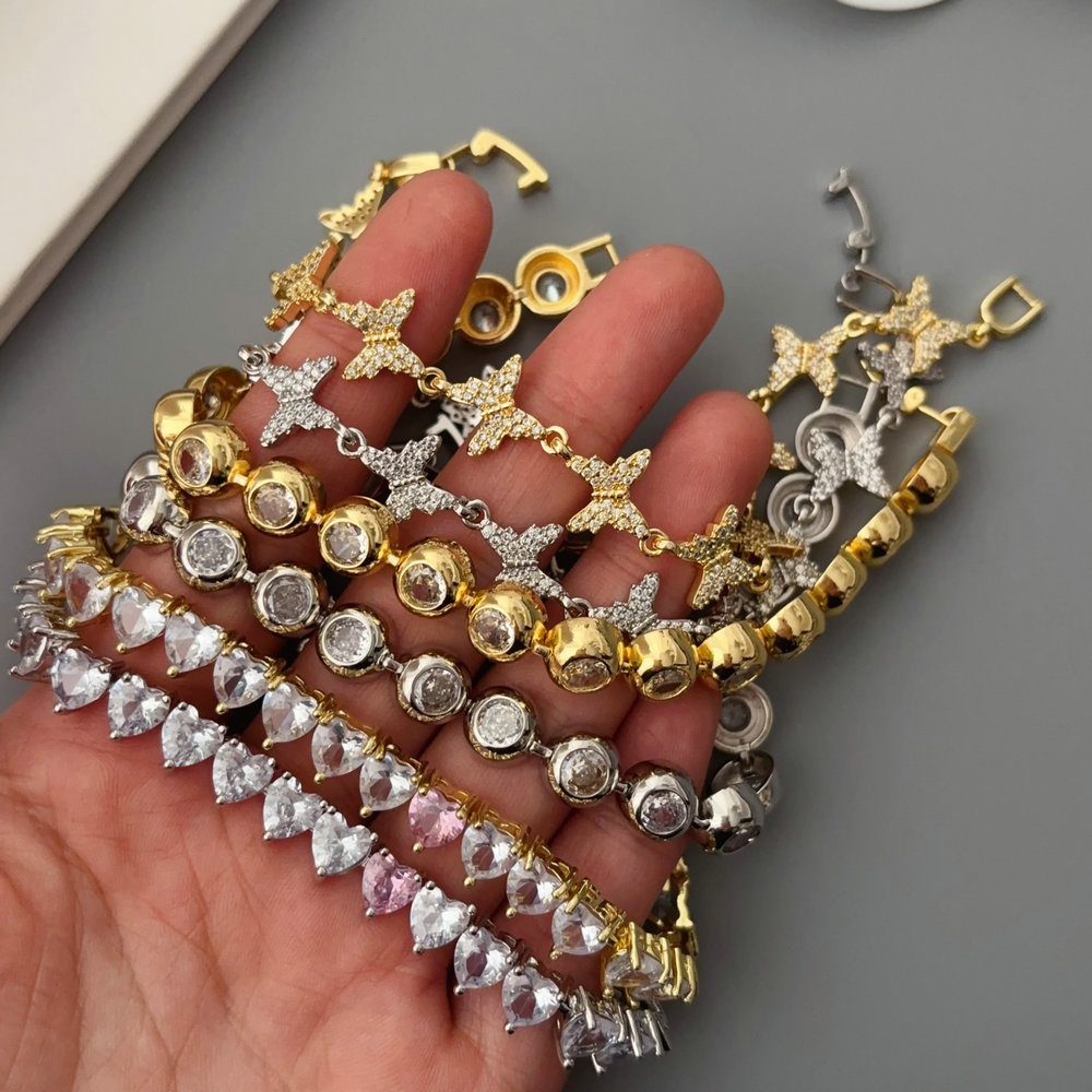 Pave zircon butterfly bracelet