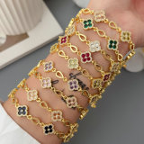 Pave clover bracelet
