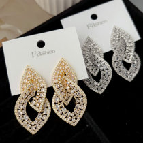 Pave link zircone earrings