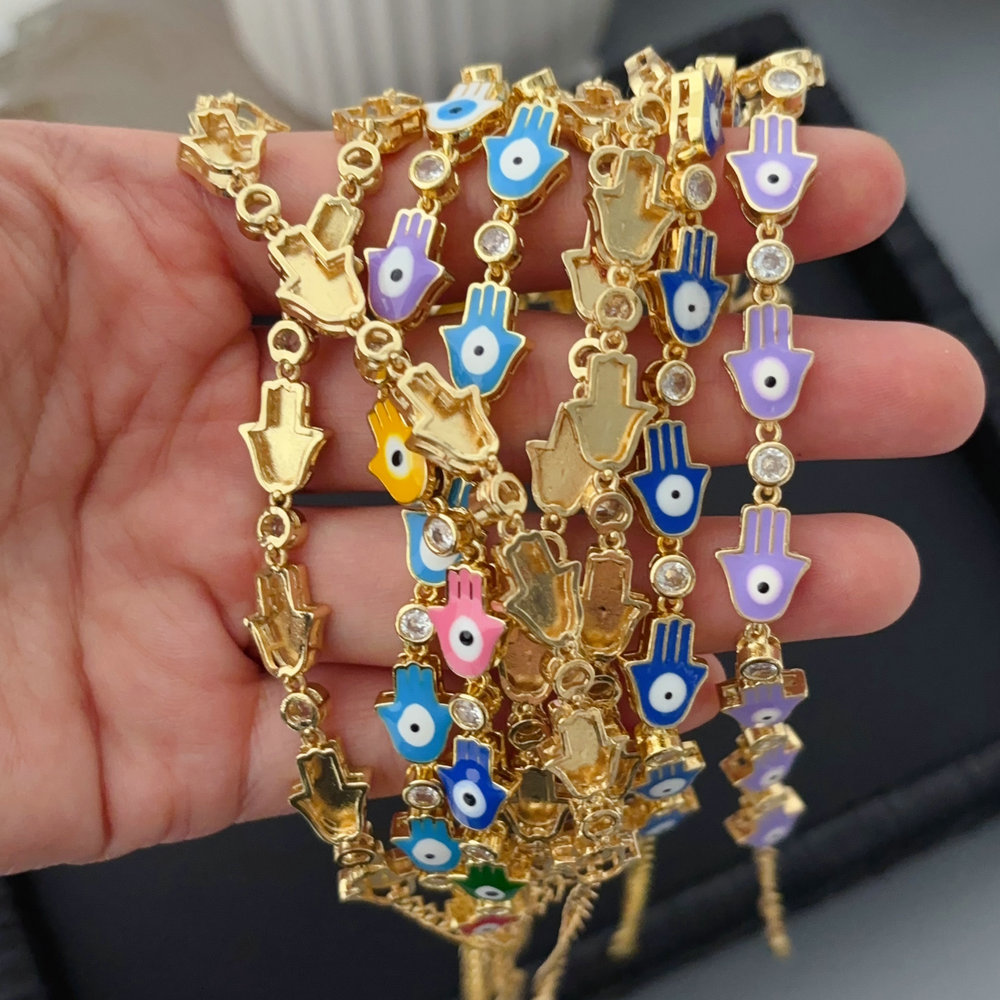 Enamel hand bracelet