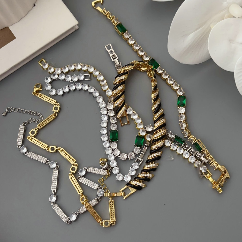 Pave tennis chain bracelet