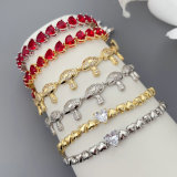 Pave heart bracelet