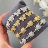 Pave turtle butterfly bracelet