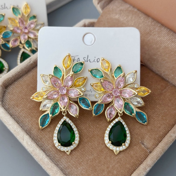 Colorful flower earrings