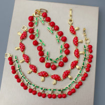 Enamel mushroon bracelet