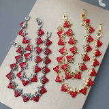 Enamel strawberry bracelet