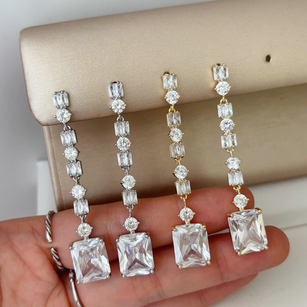 Pave zircon party earrings