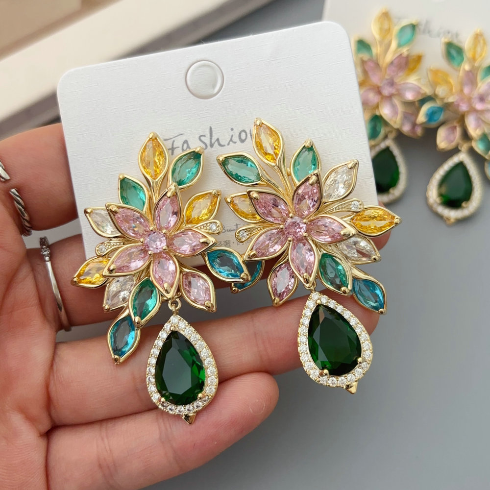 Colorful flower earrings
