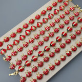 Red enamel ladybug bracelet