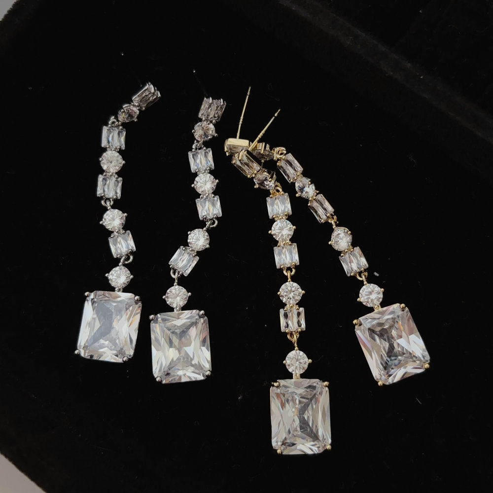 Pave zircon party earrings