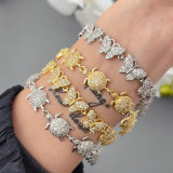 Pave turtle butterfly bracelet
