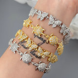 Pave turtle butterfly bracelet