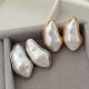 Oval pearl earrings