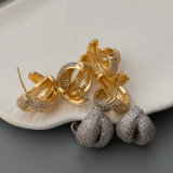 Pave zircon cross earrings
