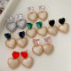 Pave zircon heart earrings