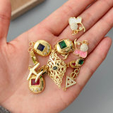 Pave square charm