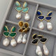 Gemstone free water pearl earrings
