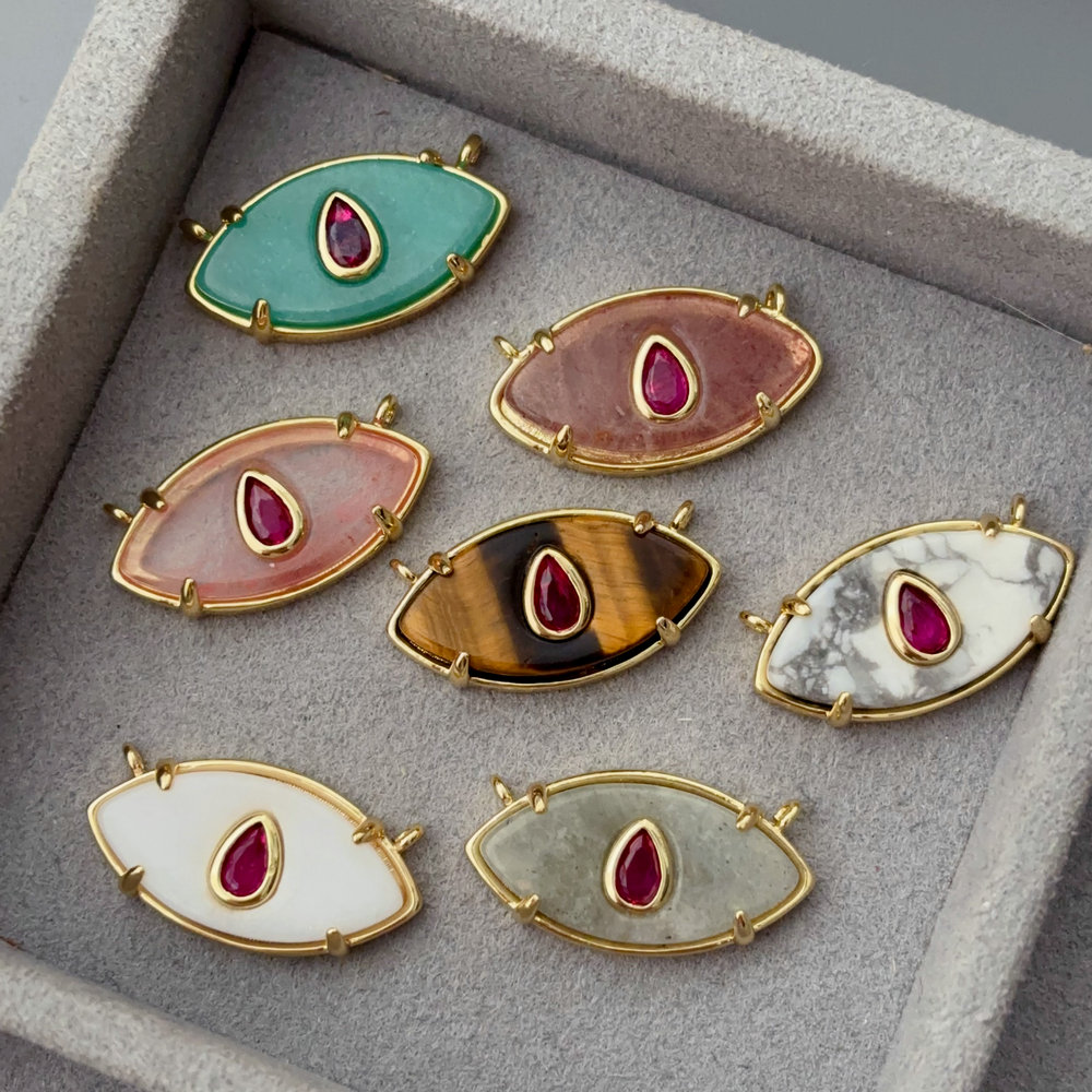 Gemstone eye charm