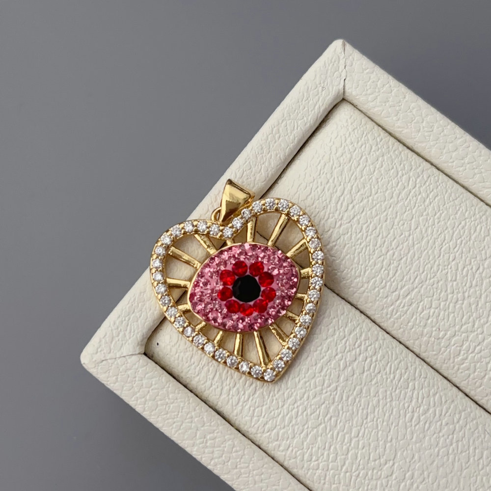Pave zircon heart charm