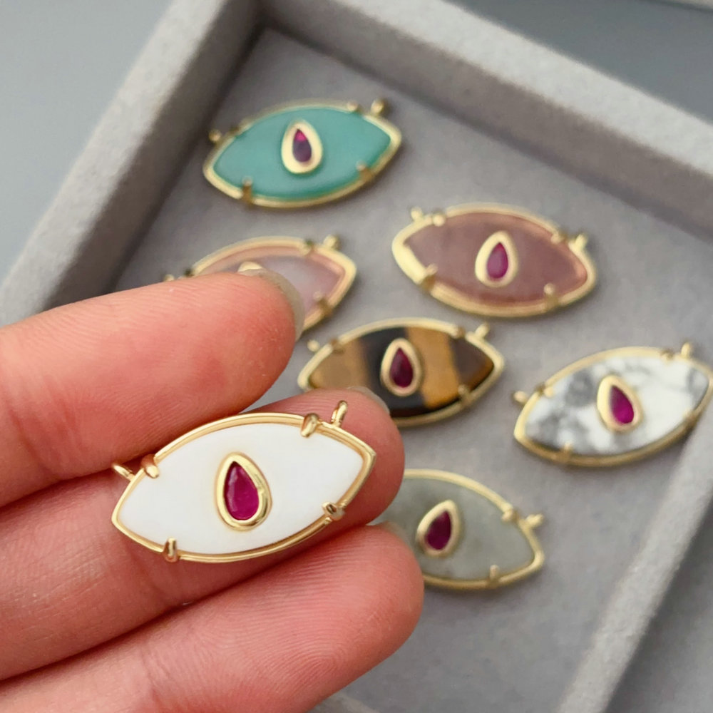 Gemstone eye charm