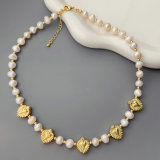 Heart fresh water pearl necklace