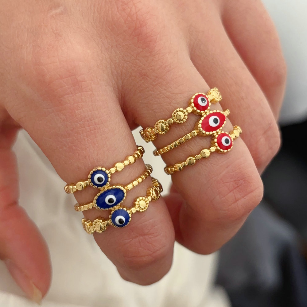 Enamel eye ring