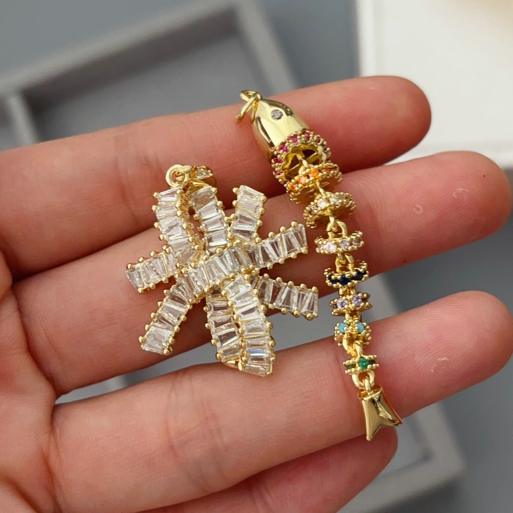 Pave fish charm