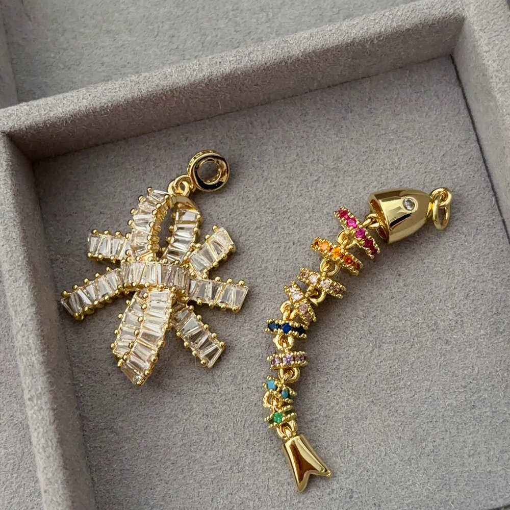 Pave fish charm