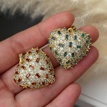 Pave zircon heart charm