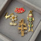 pave fish cross pendant
