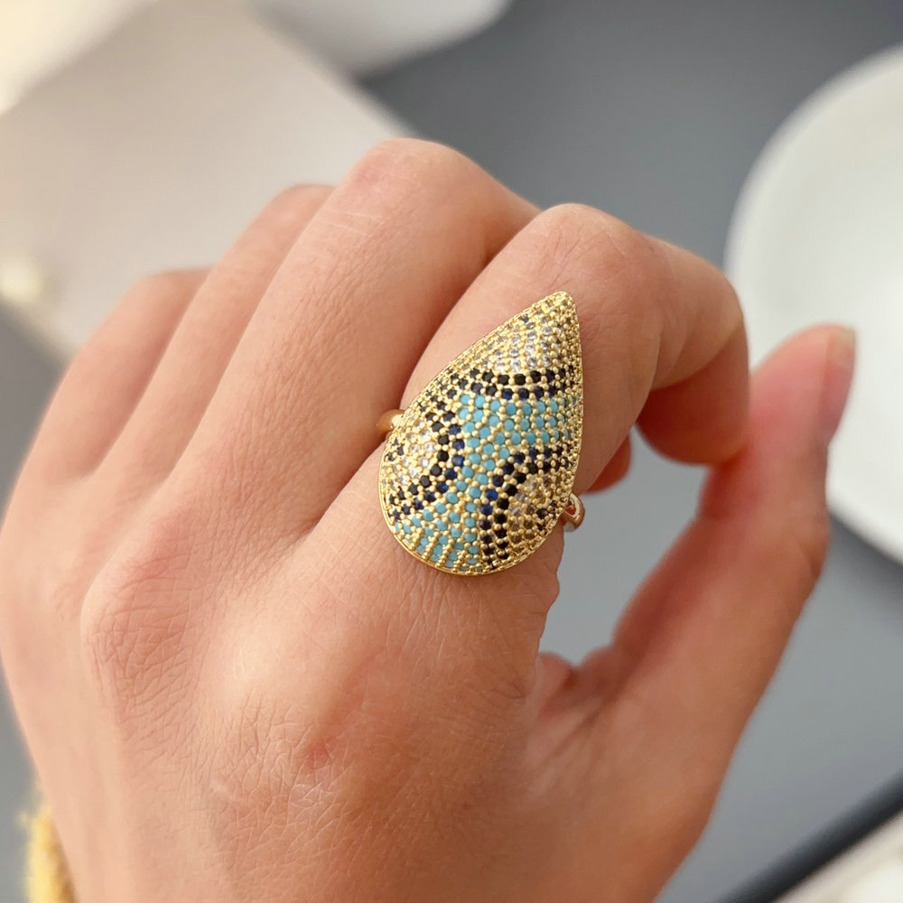 Pave eye ring