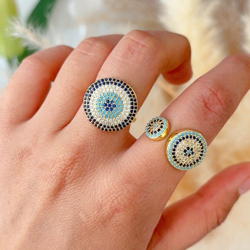 Pave zircon eye ring