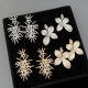 Pave zircon flower earrings