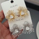 Pave zircon heart earrings