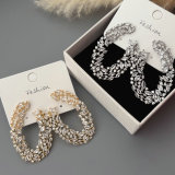 Pave zircon chunky flower earrings
