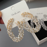 Pave zircon chunky flower earrings