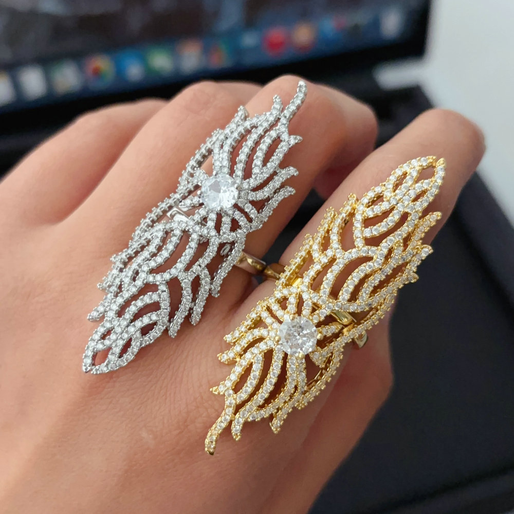pave zircon chunky ring