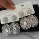 Pave zircon chunky square earrings