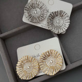 pave flower earrings