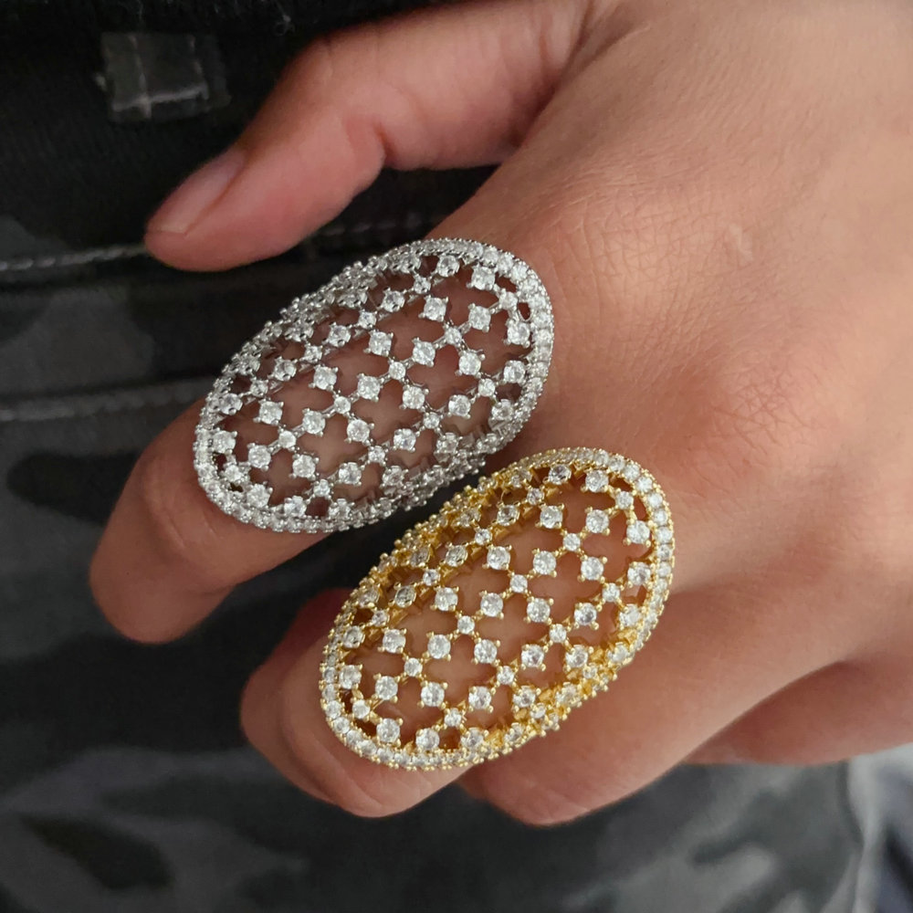 Pave zircon ring