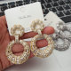Pave zircon chunky circle earrings