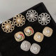 pave zircon flower earrings