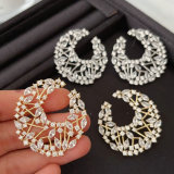 pave chunky fan earrings