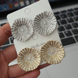 pave flower earrings