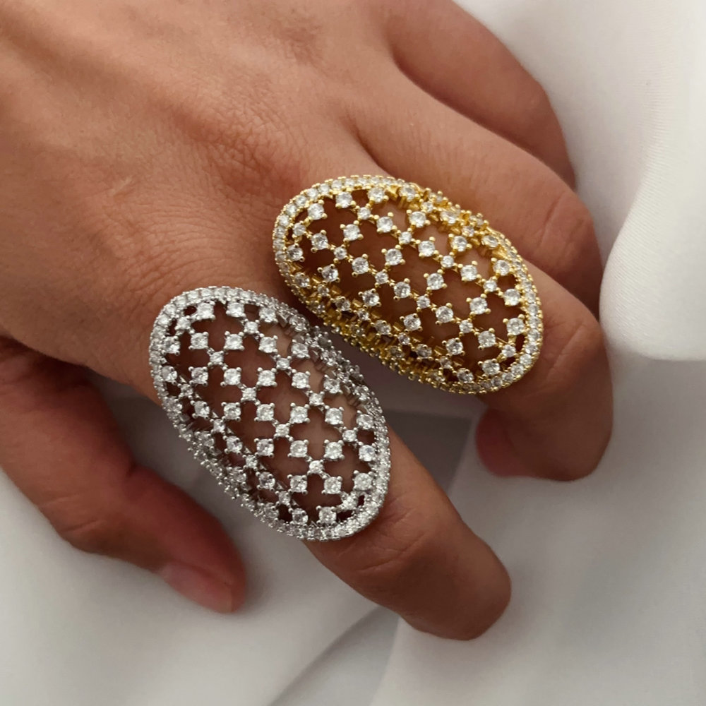 Pave zircon ring