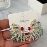 Pave zircon wing earrings
