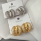 Pave zircon fan earrings