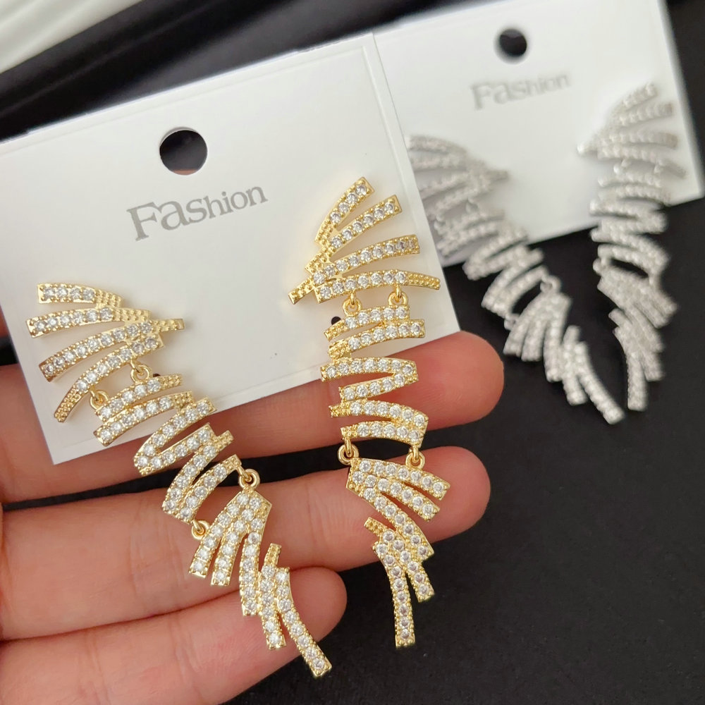 Pave zircon party earrings