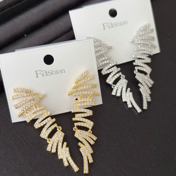 Pave zircon party earrings