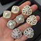 Pave pearl flower earrings